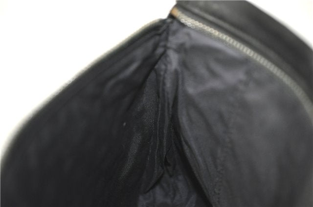 Authentic JIMMY CHOO Star Studs Leather Clutch Bag Purse Black J4571