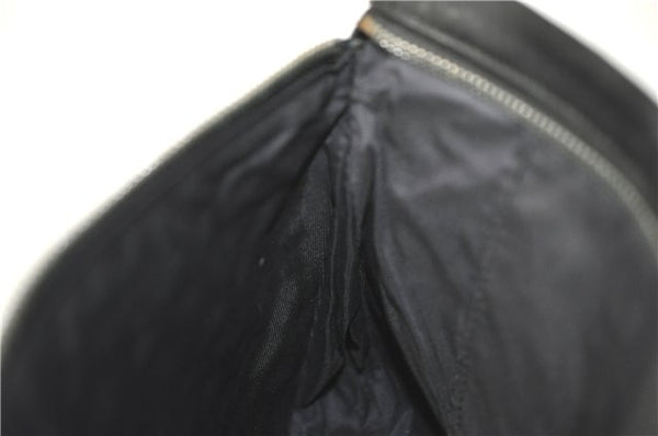 Authentic JIMMY CHOO Star Studs Leather Clutch Bag Purse Black J4571