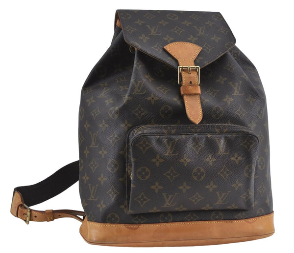 Authentic Louis Vuitton Monogram Montsouris GM Backpack M51135 LV J4573