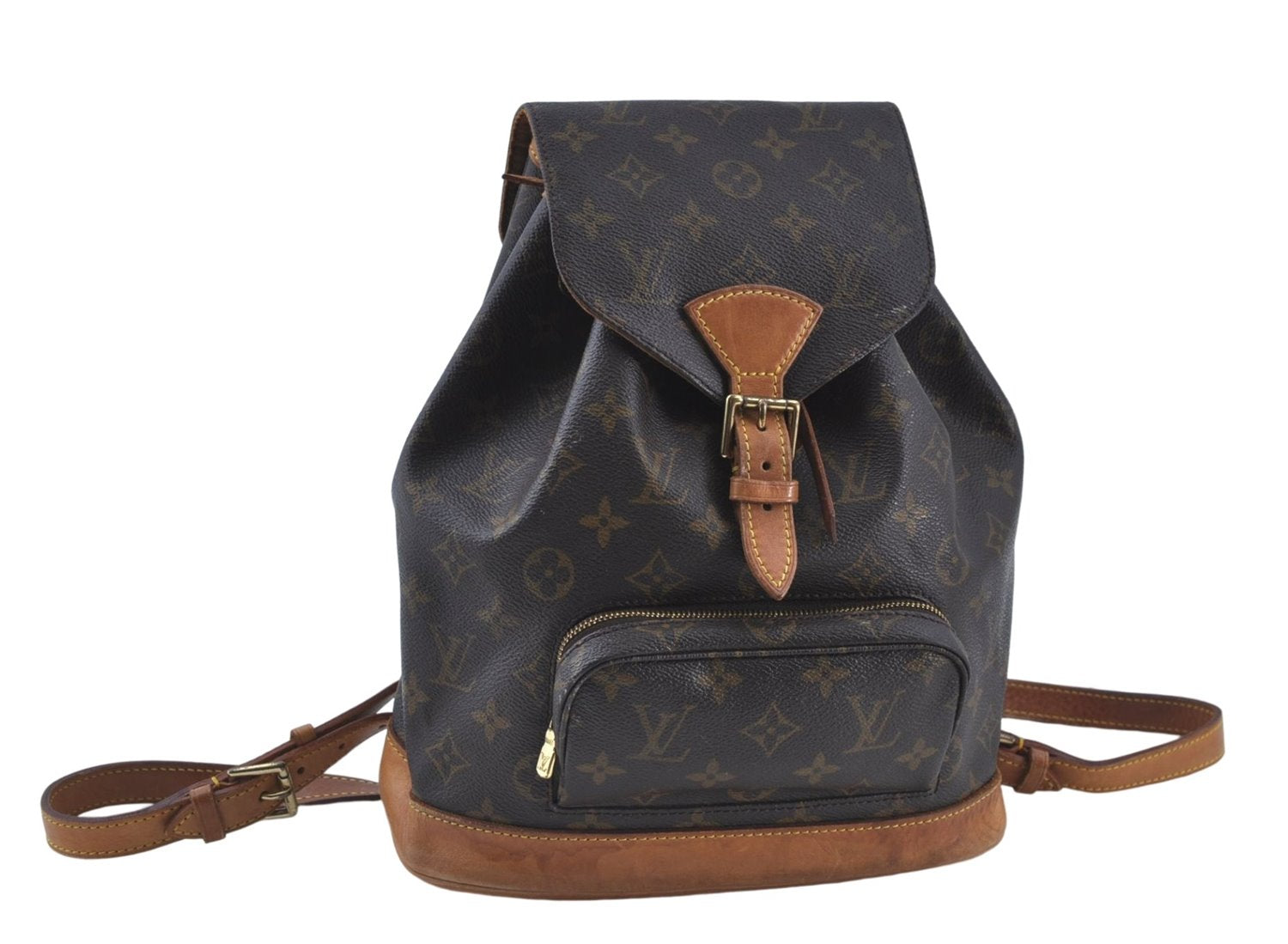 Authentic Louis Vuitton Monogram Montsouris MM Backpack M51136 LV J4577