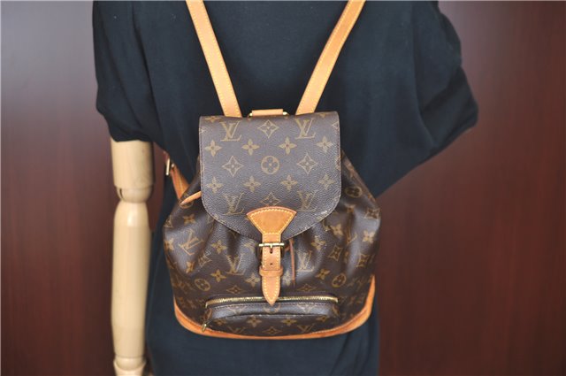 Authentic Louis Vuitton Monogram Montsouris MM Backpack M51136 LV J4577