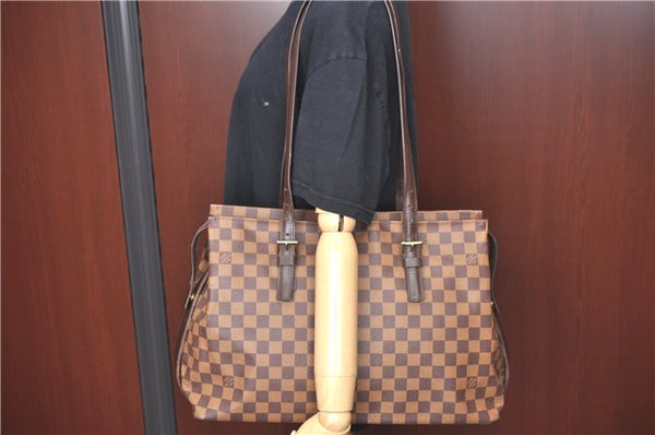 Authentic Louis Vuitton Damier Chelsea Shoulder Tote Bag N51119 LV J4579