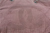 Authentic CHANEL CC Logo Chain Shoulder Tote Bag Canvas Leather Pink J4590