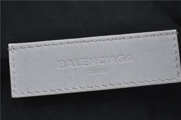 Authentic BALENCIAGA Classic Clip M Clutch Bag Purse Leather 273022 White J4606