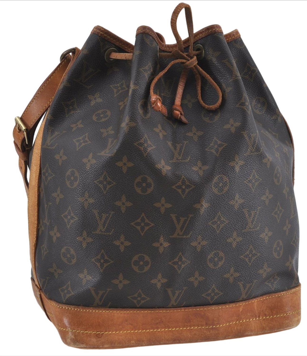 Authentic Louis Vuitton Monogram Noe Shoulder Drawstring Bag M42224 LV J4608