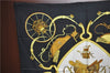 Authentic HERMES Carre 90 Scarf "SPRINGS " Silk Black J4614