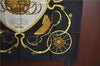 Authentic HERMES Carre 90 Scarf "SPRINGS " Silk Black J4614