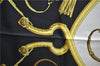 Authentic HERMES Carre 90 Scarf "SPRINGS " Silk Black J4614