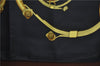 Authentic HERMES Carre 90 Scarf "SPRINGS " Silk Black J4614