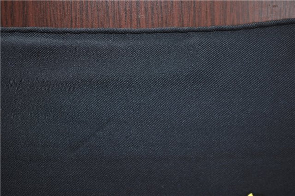 Authentic HERMES Carre 90 Scarf "SPRINGS " Silk Black J4614