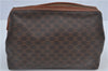 Authentic CELINE Macadam Blason Pattern Clutch Hand Bag PVC Leather Brown J4622