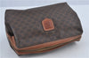 Authentic CELINE Macadam Blason Pattern Clutch Hand Bag PVC Leather Brown J4622