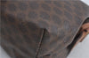 Authentic CELINE Macadam Blason Pattern Clutch Hand Bag PVC Leather Brown J4622