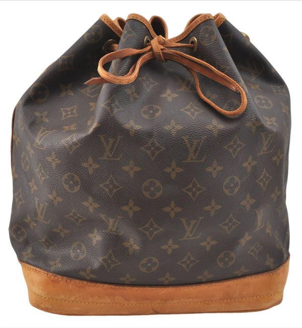 Authentic Louis Vuitton Monogram Noe Shoulder Drawstring Bag M42224 LV J4645
