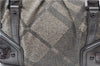 Authentic BURBERRY Check 2Way Shoulder Cross Body Bag Canvas Leather Gray J4649