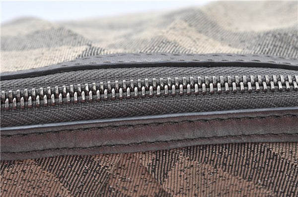 Authentic BURBERRY Check 2Way Shoulder Cross Body Bag Canvas Leather Gray J4649