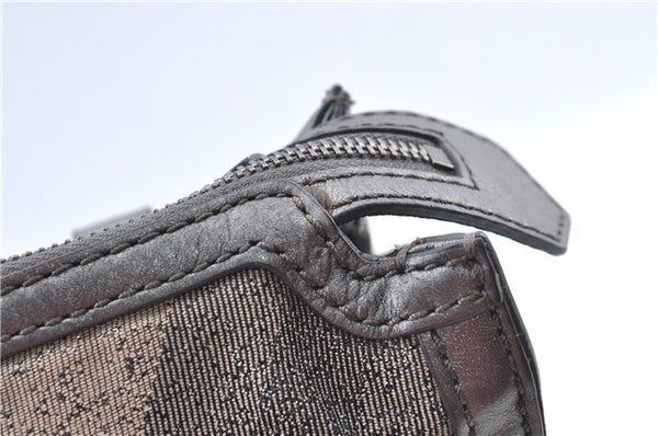 Authentic BURBERRY Check 2Way Shoulder Cross Body Bag Canvas Leather Gray J4649