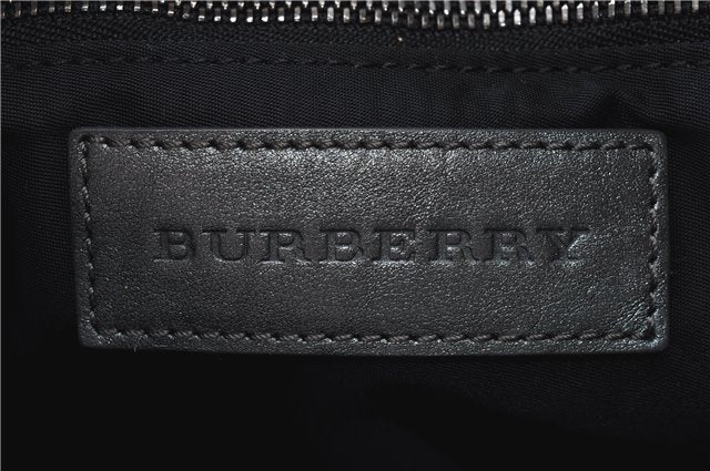 Authentic BURBERRY Check 2Way Shoulder Cross Body Bag Canvas Leather Gray J4649