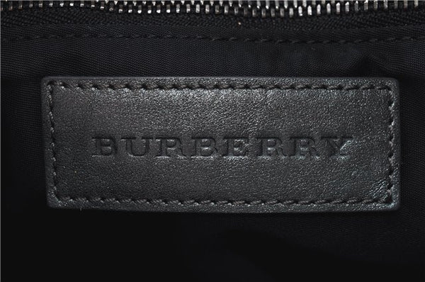 Authentic BURBERRY Check 2Way Shoulder Cross Body Bag Canvas Leather Gray J4649