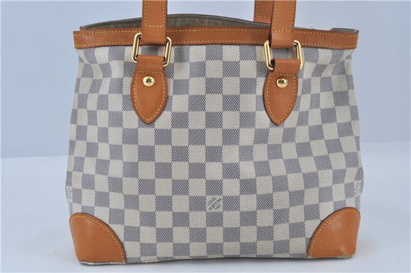 Authentic Louis Vuitton Damier Azur Hampstead PM N51207 Shoulder Tote Bag J4660