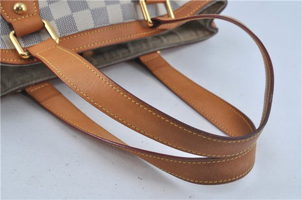 Authentic Louis Vuitton Damier Azur Hampstead PM N51207 Shoulder Tote Bag J4660