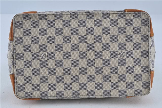 Authentic Louis Vuitton Damier Azur Hampstead PM N51207 Shoulder Tote Bag J4660