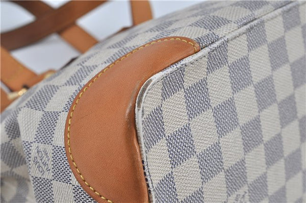 Authentic Louis Vuitton Damier Azur Hampstead PM N51207 Shoulder Tote Bag J4660