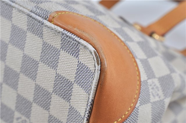 Authentic Louis Vuitton Damier Azur Hampstead PM N51207 Shoulder Tote Bag J4660