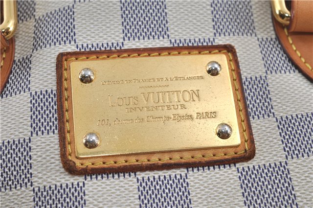 Authentic Louis Vuitton Damier Azur Hampstead PM N51207 Shoulder Tote Bag J4660