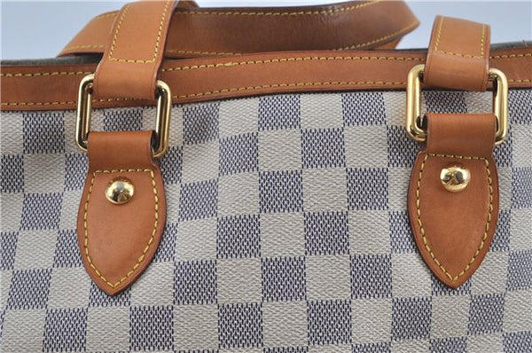 Authentic Louis Vuitton Damier Azur Hampstead PM N51207 Shoulder Tote Bag J4660