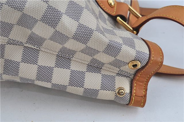 Authentic Louis Vuitton Damier Azur Hampstead PM N51207 Shoulder Tote Bag J4660
