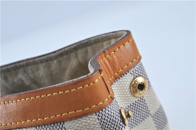 Authentic Louis Vuitton Damier Azur Hampstead PM N51207 Shoulder Tote Bag J4660