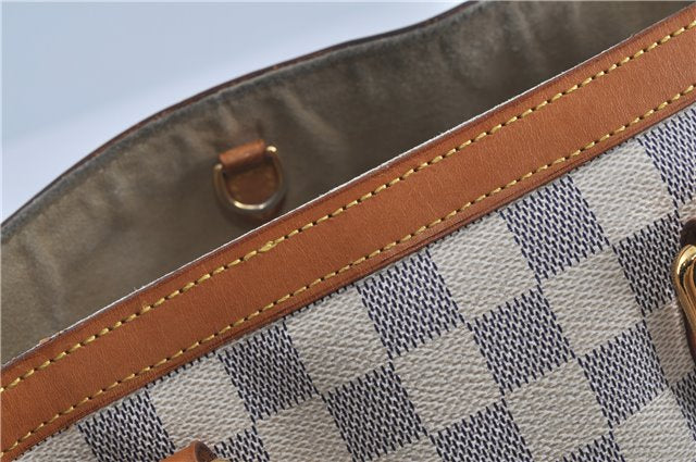 Authentic Louis Vuitton Damier Azur Hampstead PM N51207 Shoulder Tote Bag J4660