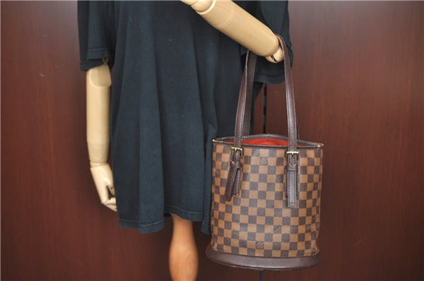 Authentic Louis Vuitton Damier Marais Bucket Shoulder Tote Bag N42240 LV J4664