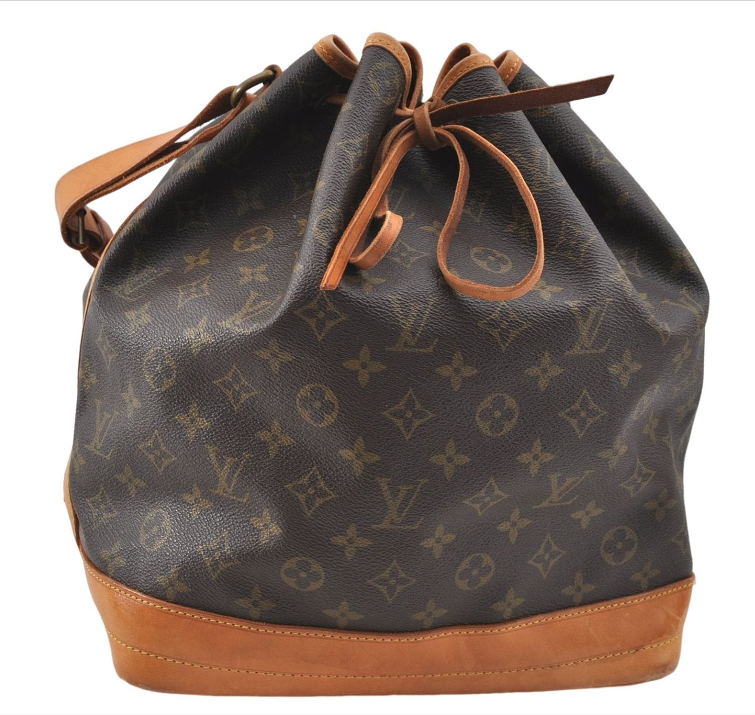 Authentic Louis Vuitton Monogram Noe Shoulder Drawstring Bag M42224 LV J4677