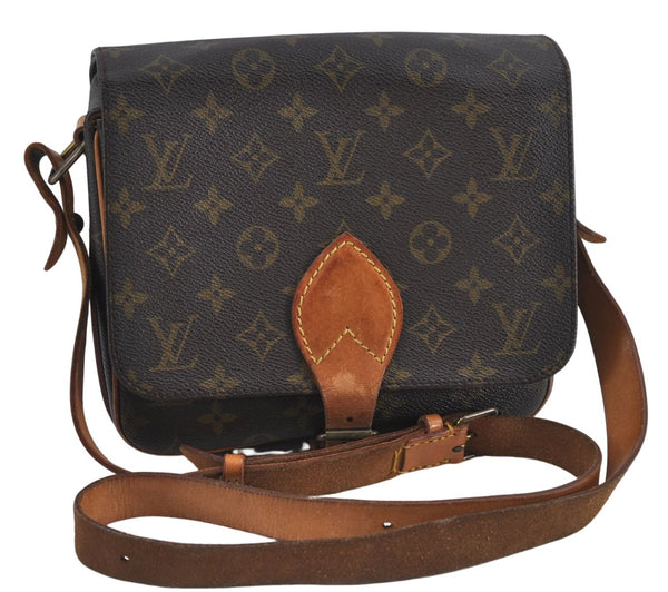 Authentic Louis Vuitton Monogram Cartouchiere MM M51253 Shoulder Cross Bag J4687