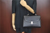 Authentic Burberrys Vintage Leather Hand Bag Purse Black J4710