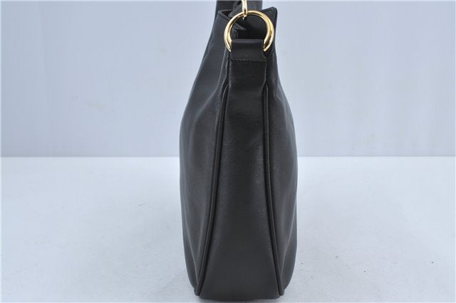 Authentic GUCCI Bamboo 2Way Shoulder Cross Body Bag Purse Leather Black J4718