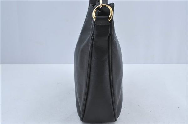 Authentic GUCCI Bamboo 2Way Shoulder Cross Body Bag Purse Leather Black J4718