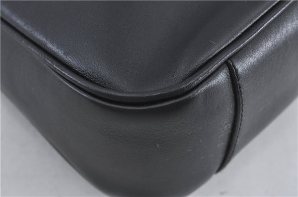 Authentic GUCCI Bamboo 2Way Shoulder Cross Body Bag Purse Leather Black J4718