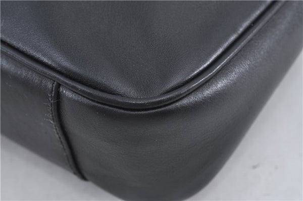 Authentic GUCCI Bamboo 2Way Shoulder Cross Body Bag Purse Leather Black J4718