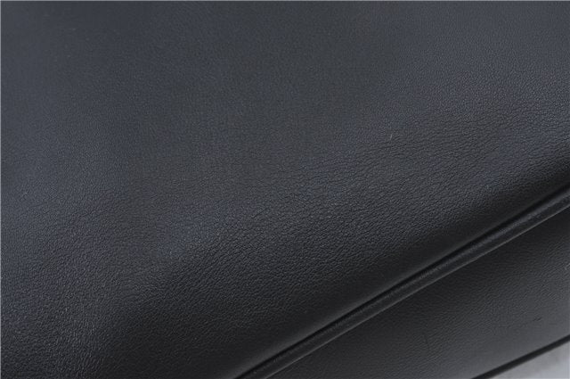 Authentic GUCCI Bamboo 2Way Shoulder Cross Body Bag Purse Leather Black J4718