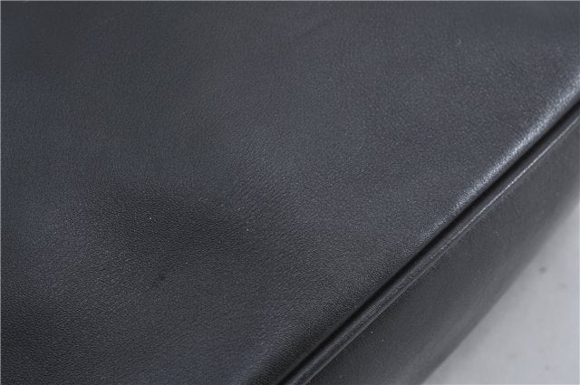 Authentic GUCCI Bamboo 2Way Shoulder Cross Body Bag Purse Leather Black J4718