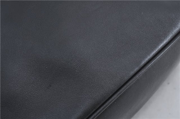 Authentic GUCCI Bamboo 2Way Shoulder Cross Body Bag Purse Leather Black J4718