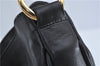 Authentic GUCCI Bamboo 2Way Shoulder Cross Body Bag Purse Leather Black J4718