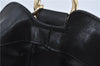 Authentic GUCCI Bamboo 2Way Shoulder Cross Body Bag Purse Leather Black J4718