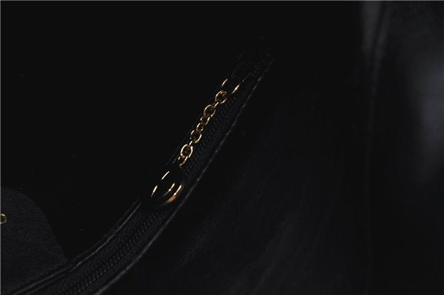 Authentic GUCCI Bamboo 2Way Shoulder Cross Body Bag Purse Leather Black J4718