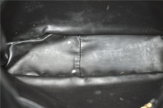 Authentic GUCCI Bamboo 2Way Shoulder Cross Body Bag Purse Leather Black J4718