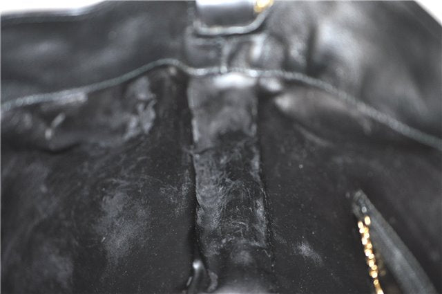 Authentic GUCCI Bamboo 2Way Shoulder Cross Body Bag Purse Leather Black J4718