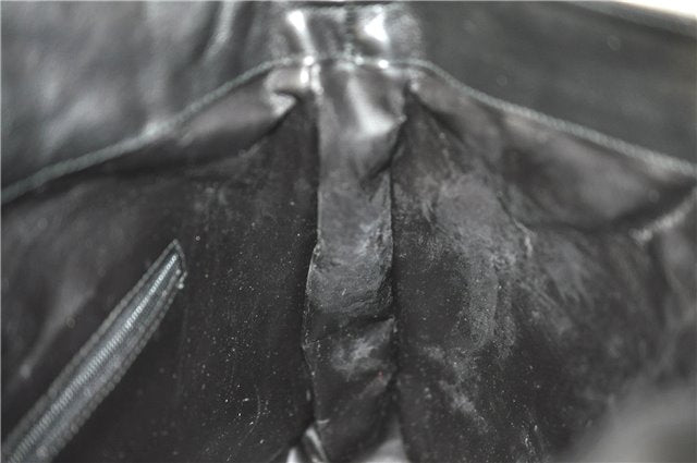 Authentic GUCCI Bamboo 2Way Shoulder Cross Body Bag Purse Leather Black J4718